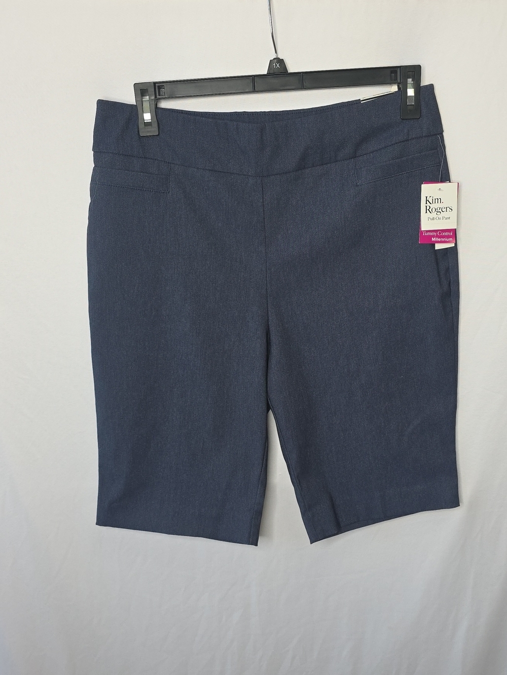 Kim Rogers Navy Mid-Length Pull-On Bermuda Shorts